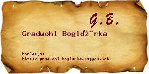 Gradwohl Boglárka névjegykártya